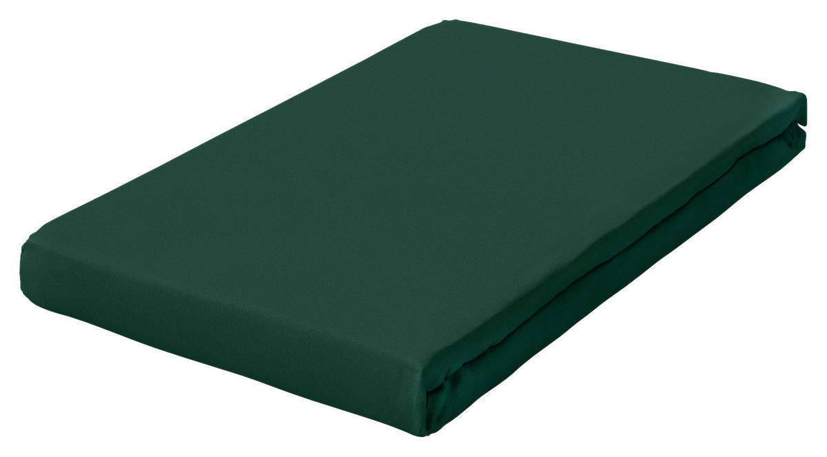 TOPPER-SPANNLEINTUCH 90-100/190-220 cm Jersey  - Dunkelgrün, Basics, Textil (90-100/190-220cm) - Schlafgut