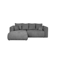ECKSOFA Dunkelgrau Chenille Zierkissen, Rückenkissen, Rücken echt  - Dunkelgrau/Schwarz, MODERN, Kunststoff/Textil (188/276cm) - Milino
