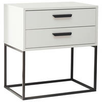NOĆNI ORMARIĆ bijela, crna   - bijela/crna, Moderno, drvni materijal/metal (60/65/38,5cm) - Livetastic