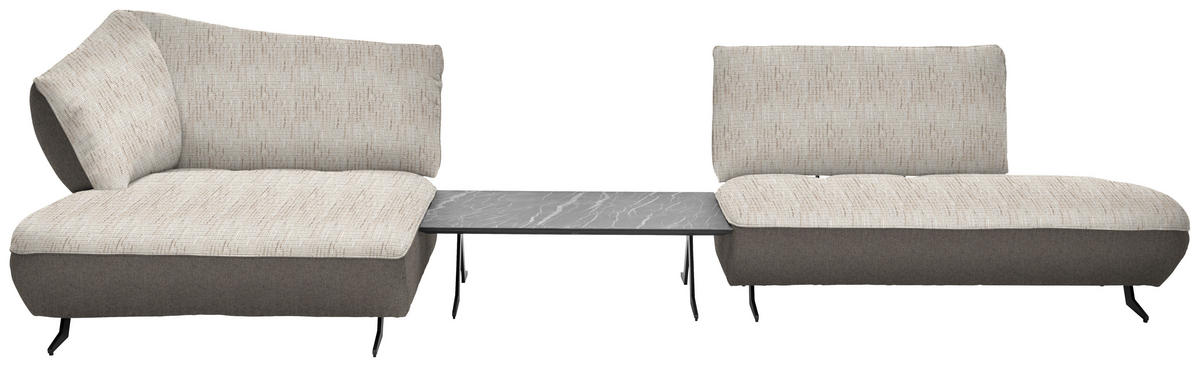 ECKSOFA in Webstoff, Struktur Sandfarben, Beige  - Sandfarben/Anthrazit, Design, Textil/Metall (172/265cm) - Joop!
