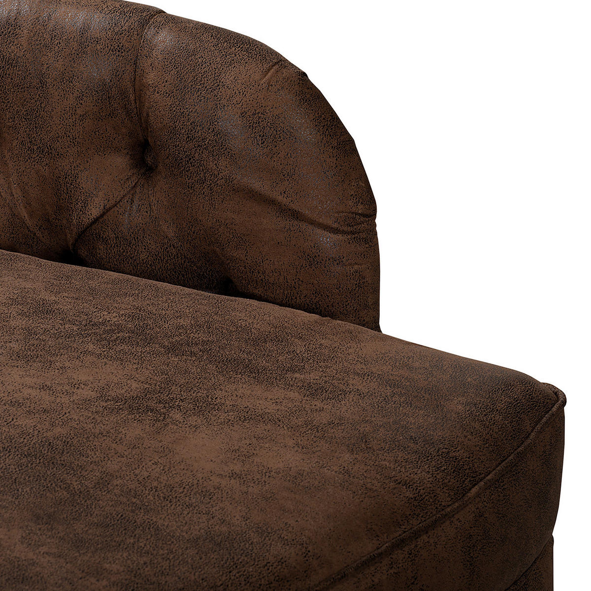 RÉCAMIERE Pako in Lederlook Dunkelbraun  - Dunkelbraun/Braun, Design, Holz/Textil (185/93/75cm) - Livetastic