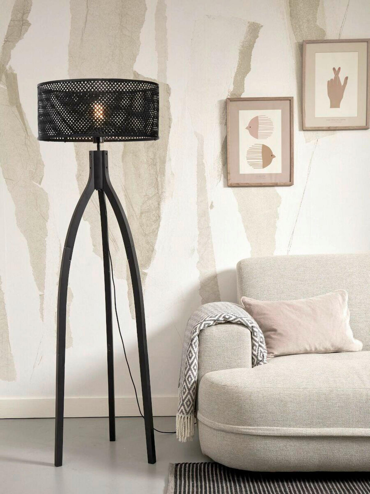 STOJACÍ LAMPA, 50/50/145 cm - černá, Trend (50/50/145cm) - Good & Mojo