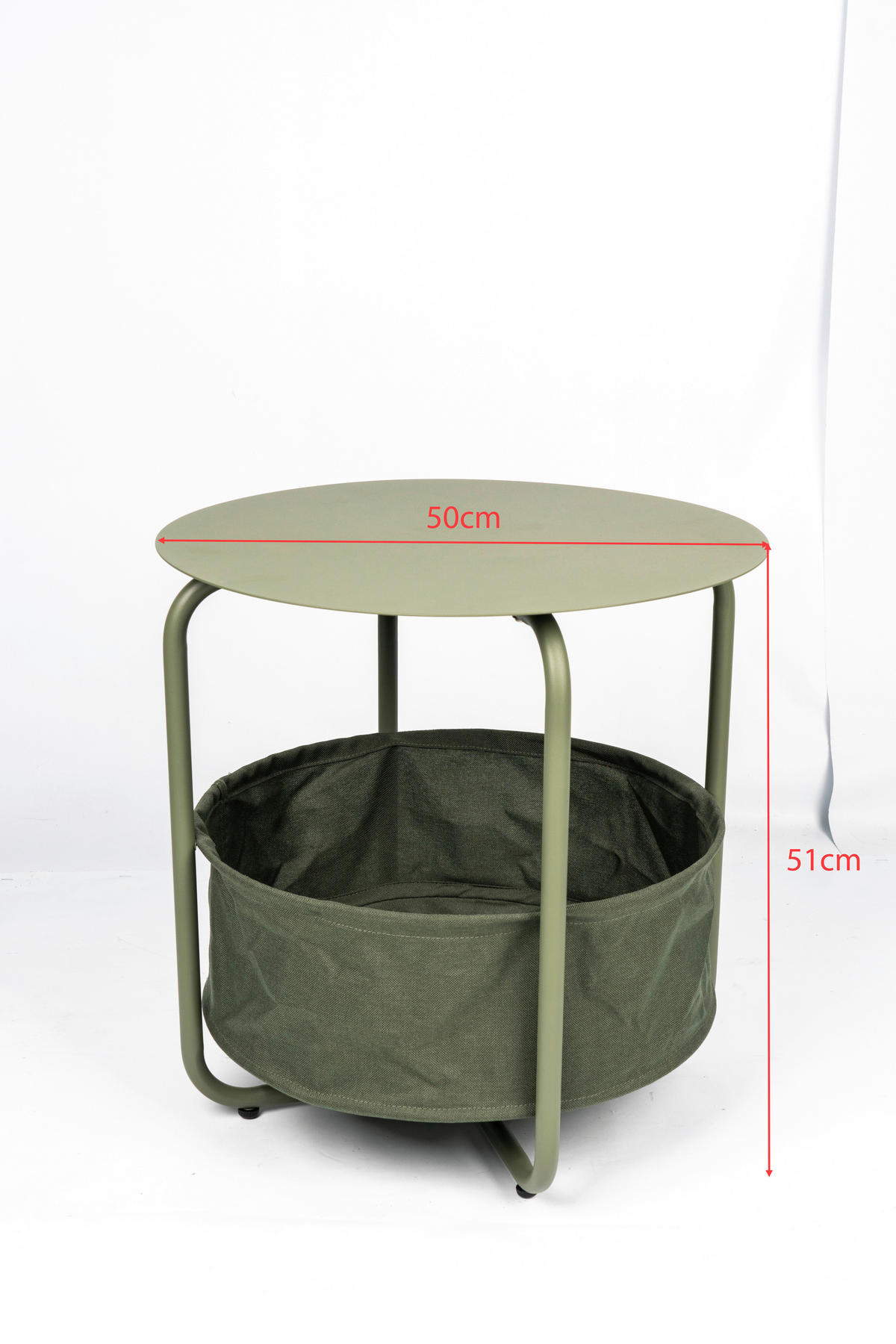 BEISTELLTISCH in Metall, Textil 50/50/51 cm  - Grün, Design, Textil/Metall (50/50/51cm) - Ambia Garden