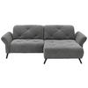 ECKSOFA in Webstoff Anthrazit  - Anthrazit/Schwarz, Design, Textil/Metall (244/173cm) - Moderano
