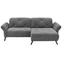 ECKSOFA in Webstoff Anthrazit  - Anthrazit/Schwarz, Design, Textil/Metall (244/173cm) - Moderano