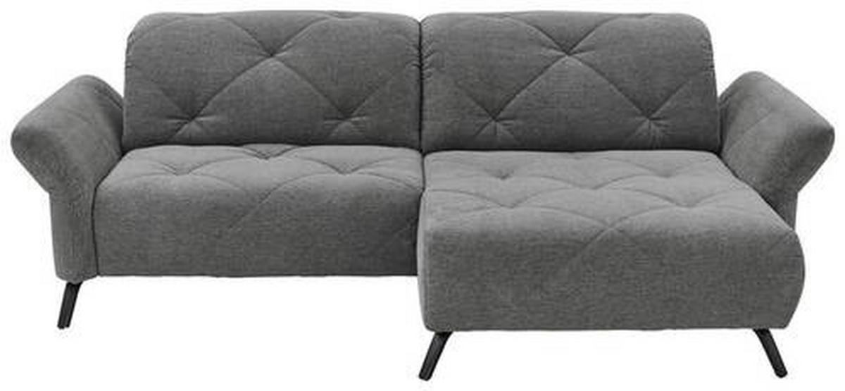 ECKSOFA in Webstoff Anthrazit  - Anthrazit/Schwarz, Design, Textil/Metall (244/173cm) - Moderano