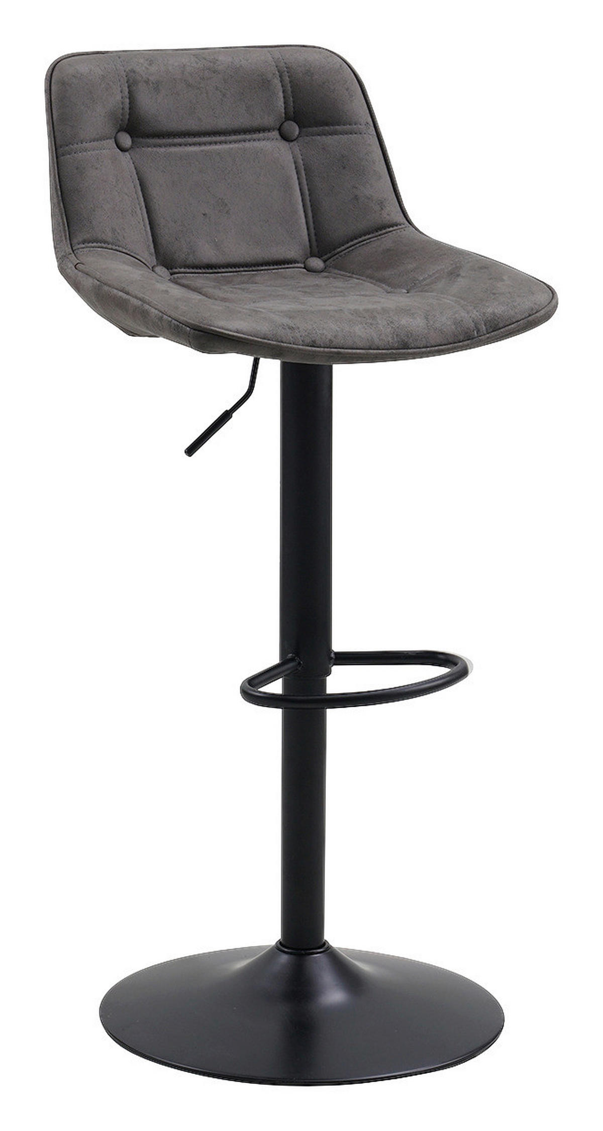 BARHOCKER-SET Mikrofaser Anthrazit gastro- und objekttauglich  - Anthrazit/Schwarz, LIFESTYLE, Textil/Metall (49/87/43cm) - MID.YOU