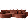 ECKSOFA  in Chenille Rotbraun  194/307 cm  - Rotbraun/Schwarz, Design, Kunststoff/Textil (194/307cm) - Carryhome
