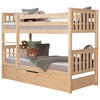 ETAGENBETT 90/200 cm,  in Naturfarben, Absturzsicherung, Leiter  - Naturfarben, MODERN, Holz (90/200cm) - MID.YOU