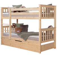 ETAGENBETT 90/200 cm,  in Naturfarben, Absturzsicherung, Leiter  - Naturfarben, MODERN, Holz (90/200cm) - MID.YOU