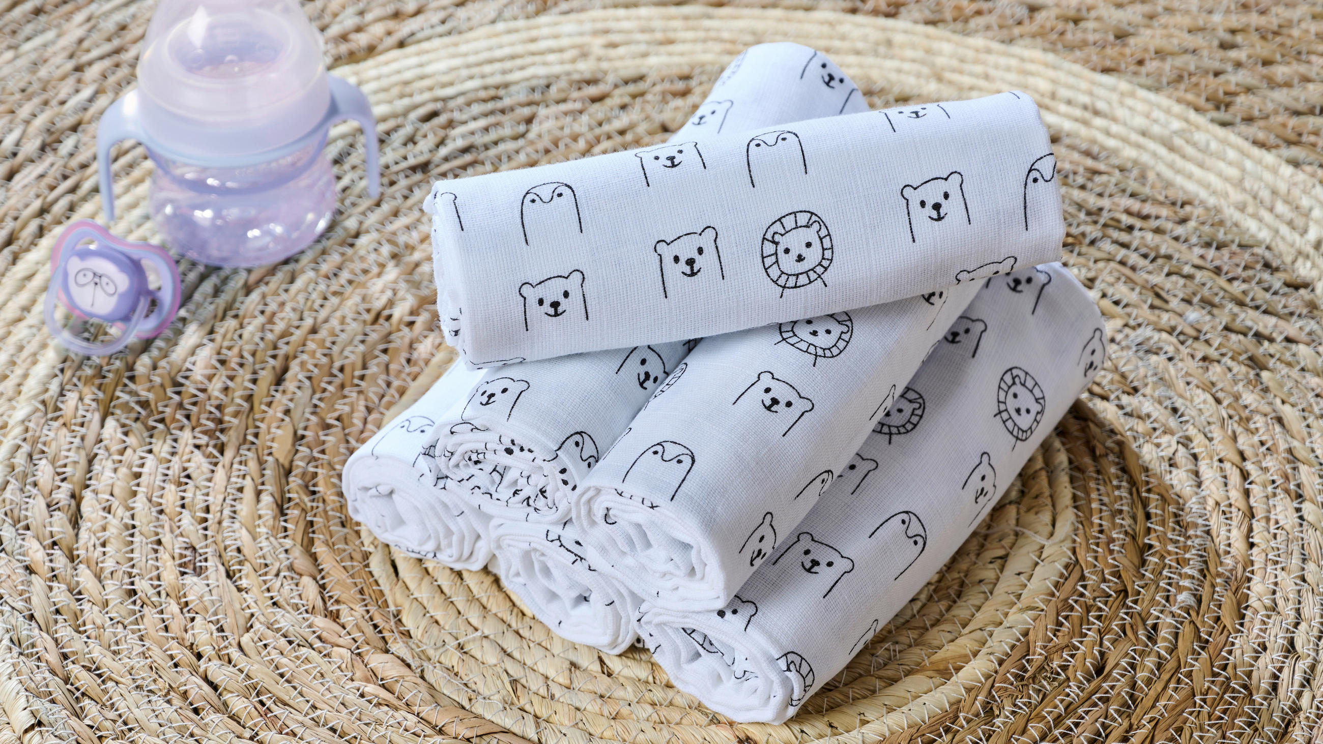 LÁTKOVÁ PLENKA - vícebarevná, Basics, textil (80/80cm) - My Baby Lou