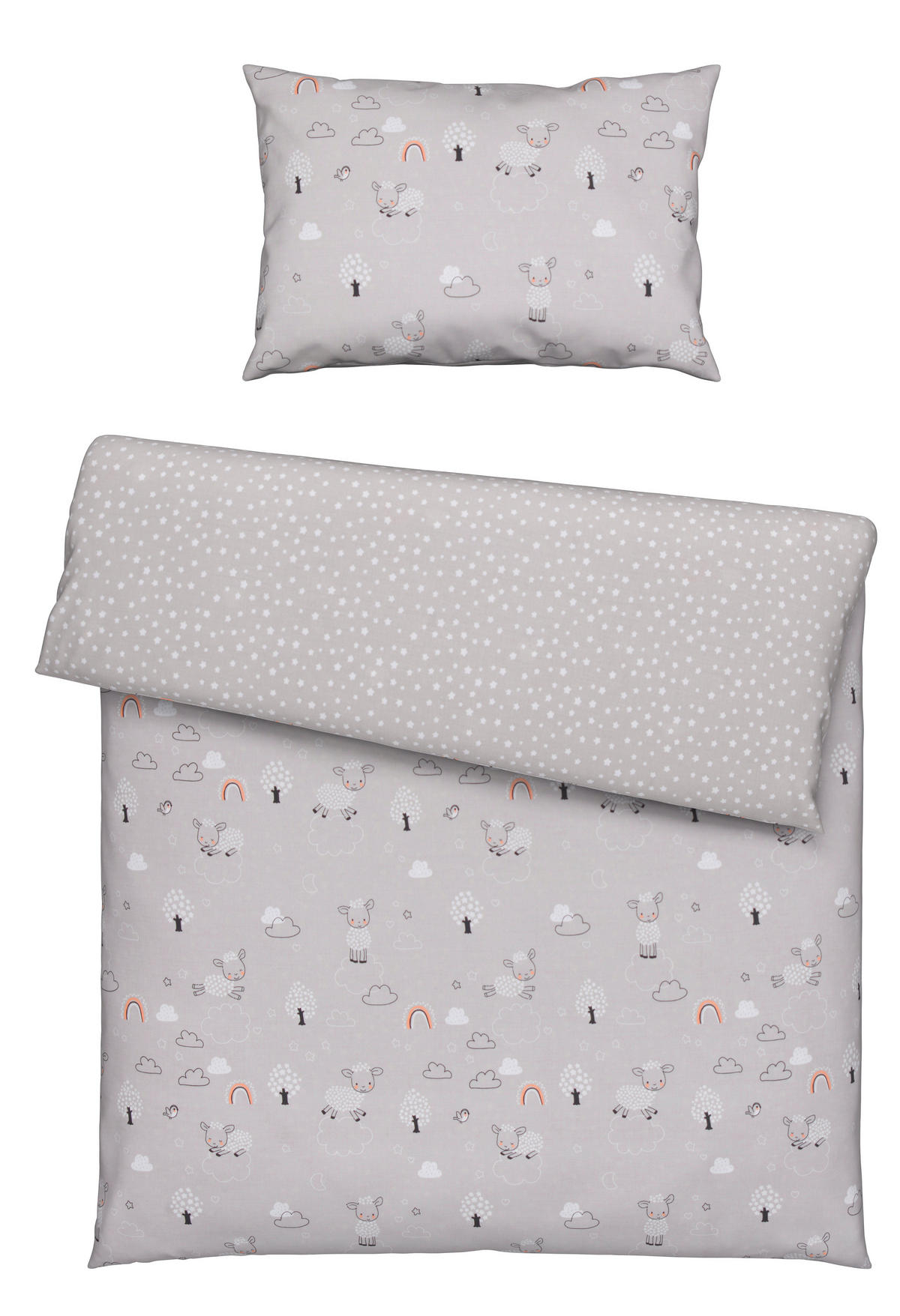 RÁCSOS KISÁGY SZETT 4 részes Cozy Sheep  - natúr/fehér, Basics, textil (100/140/160cm) - Patinio