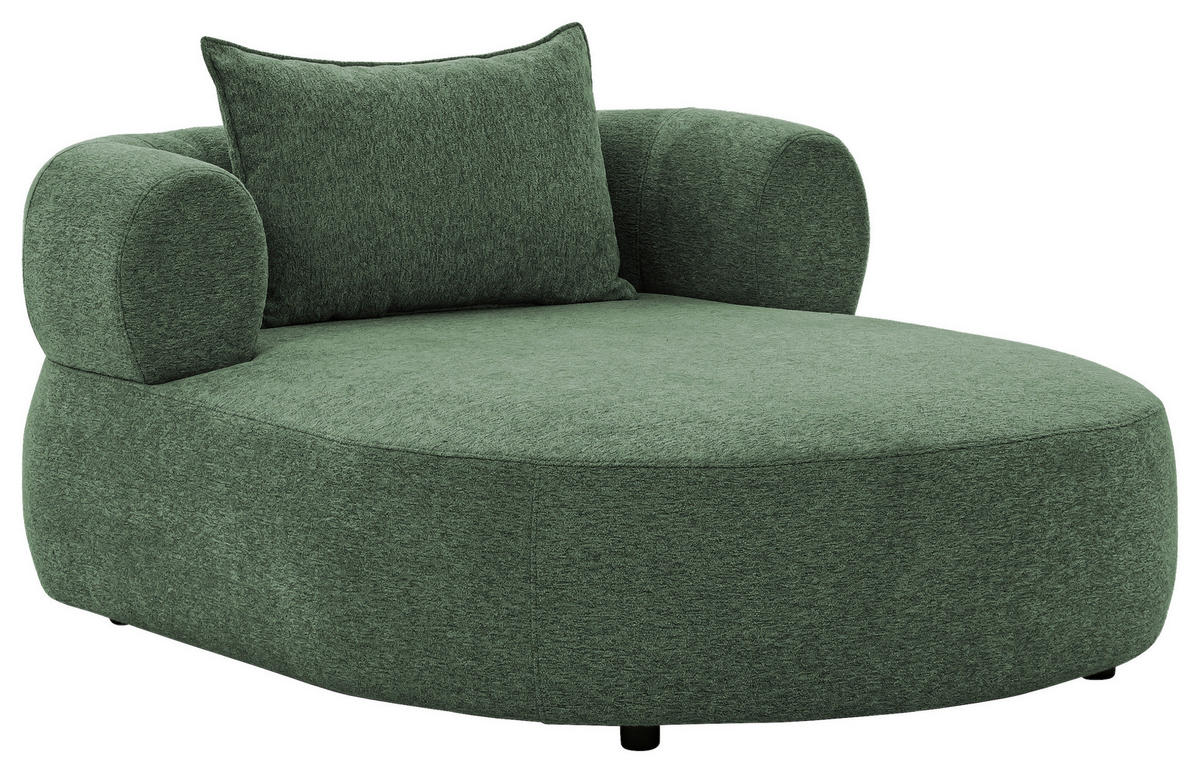 XXL-SESSEL Chenille Grün    - Schwarz/Grün, Design, Kunststoff/Textil (122/76/156cm) - Livetastic