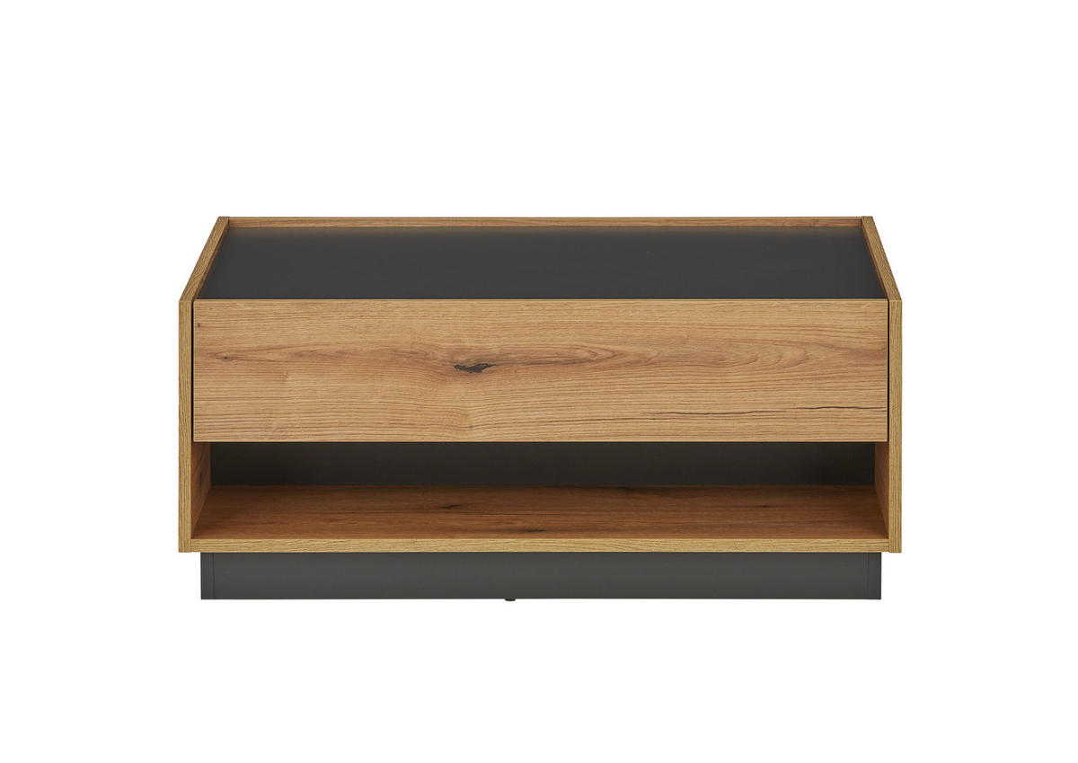 COUCHTISCH 90/60/38 cm rechteckig Anthrazit, Eichefarben  - Eichefarben/Anthrazit, Design, Holzwerkstoff (90/60/38cm) - Modante