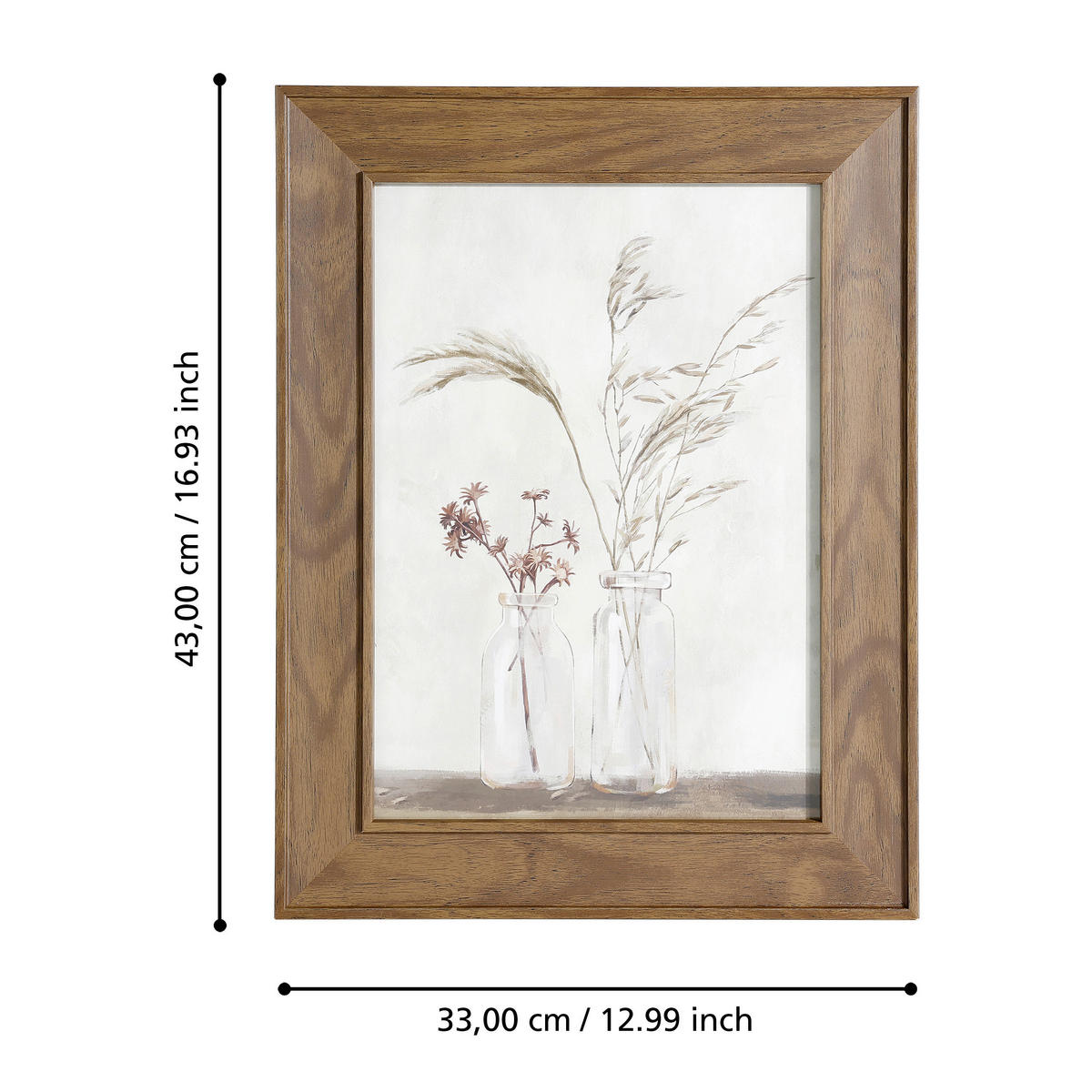 DRUCKGRAFIK  - Beige/Nussbaumfarben, Trend, Glas/Papier (33/1,6/45cm) - Eglo
