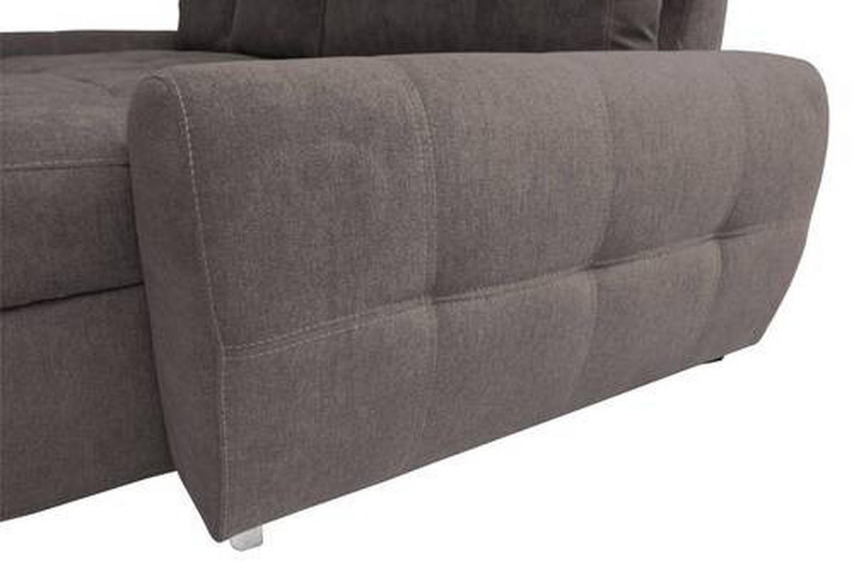 ECKSCHLAFSOFA in Velours Braun  - Chromfarben/Weiss, Design, Kunststoff/Textil (277/175cm) - Livetastic