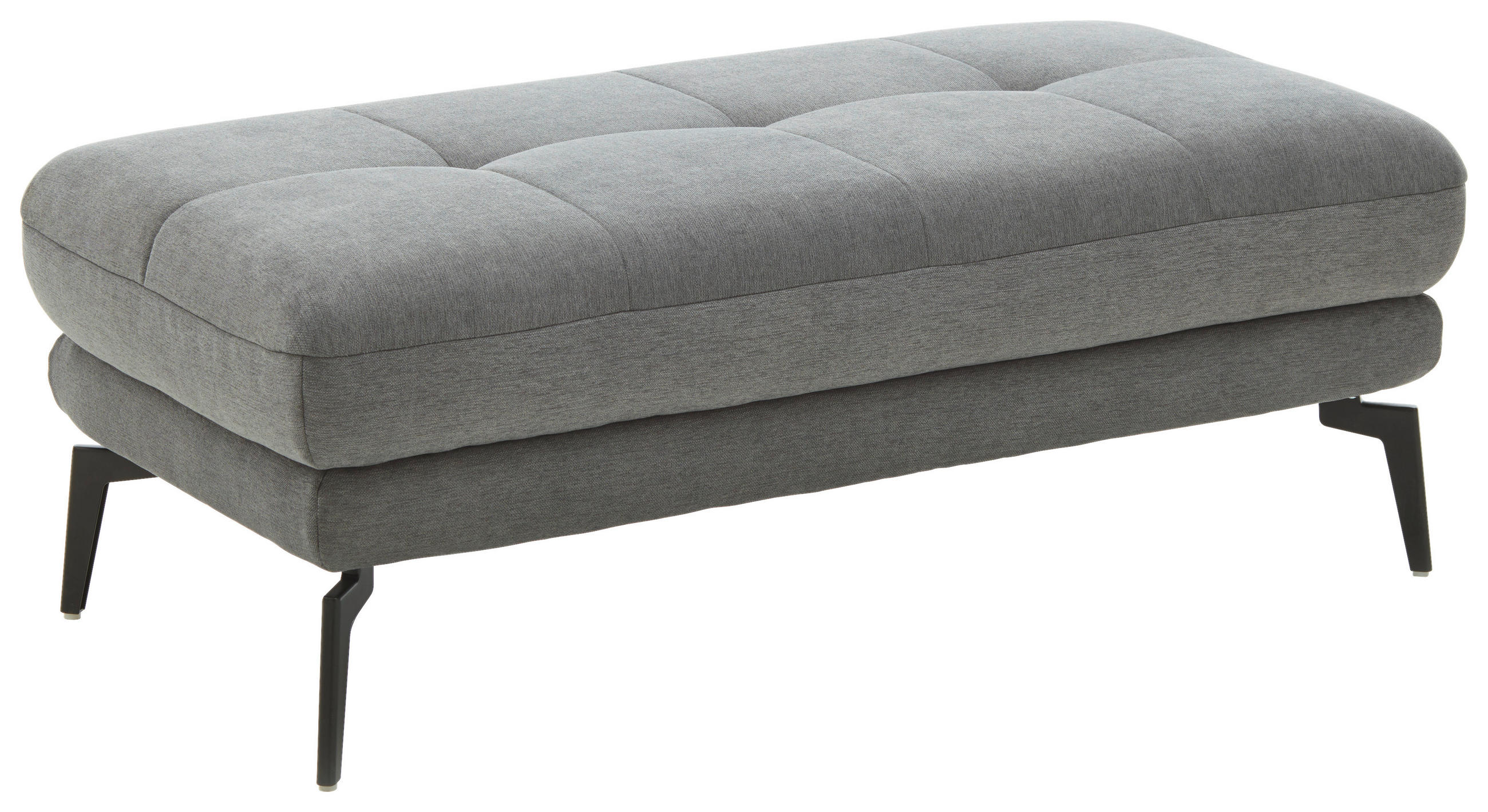 HOCKER in Textil Grau  - Schwarz/Grau, Design, Textil/Metall (132/45/68cm) - Beldomo Style