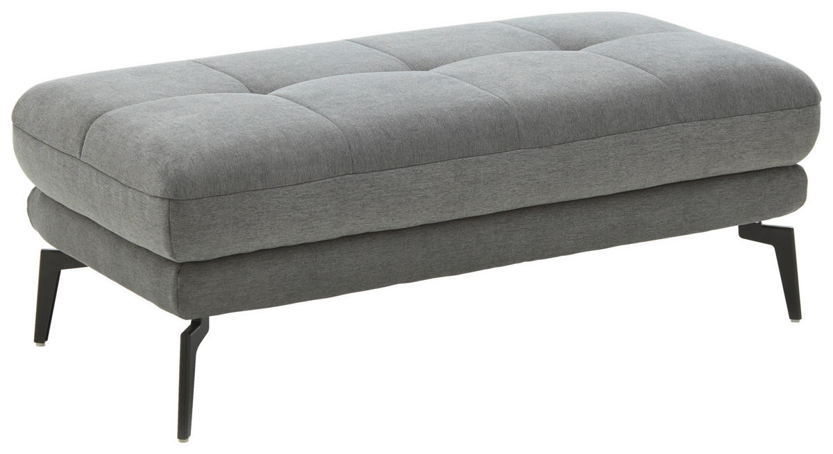 HOCKER in Textil Grau  - Schwarz/Grau, Design, Textil/Metall (132/45/68cm) - Beldomo Style