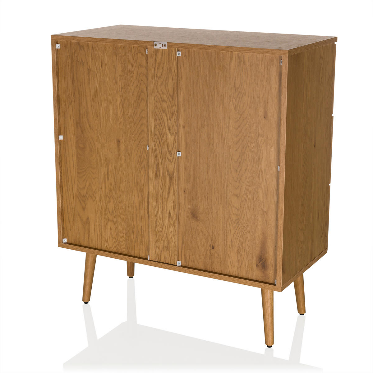 BYRÅ 80/90/40 cm  - svart/ekfärgad, Modern, trämaterial (80/90/40cm) - MID.YOU