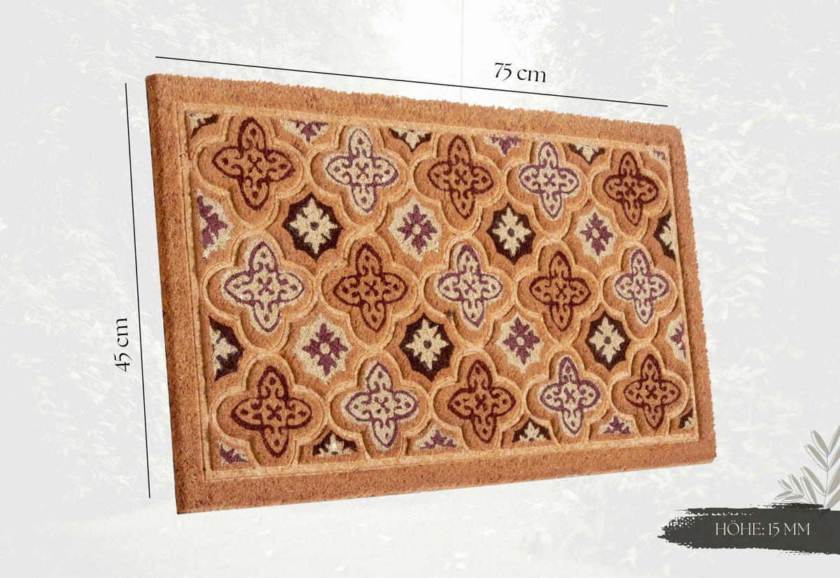 KOKOSMATTE  45/75 cm  Dunkelbraun, Weinrot, Hellbraun  - Hellbraun/Dunkelbraun, Basics, Naturmaterialien/Kunststoff (45/75cm) - Hanse Home