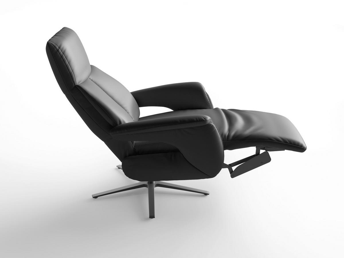 RELAXSESSEL Leder Schwarz  - Schwarz, Basics, Leder/Metall (75/110/85cm) - Sit & More