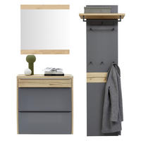 GARDEROBE 3-teilig  in 170/200/32 cm  - Eichefarben/Grau, Design, Holz/Holzwerkstoff (170/200/32cm) - Dieter Knoll