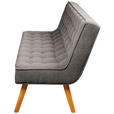 SITZBANK 183/90/79 cm Webstoff Grau Eiche vollmassiv  - Eichefarben/Grau, Design, Holz/Textil (183/90/79cm) - Linea Natura
