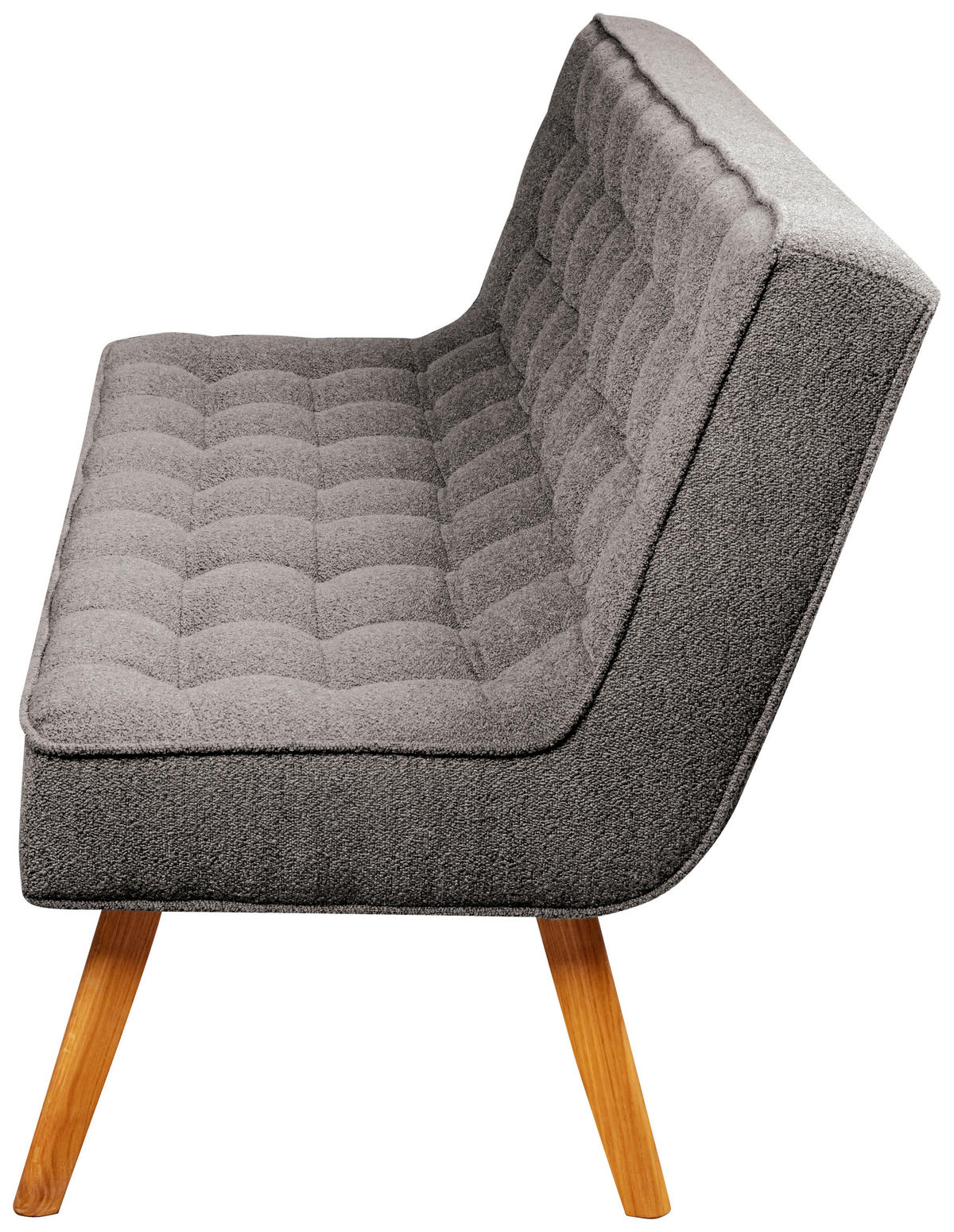 SITZBANK 183/90/79 cm Webstoff Grau Eiche vollmassiv  - Eichefarben/Grau, Design, Holz/Textil (183/90/79cm) - Linea Natura