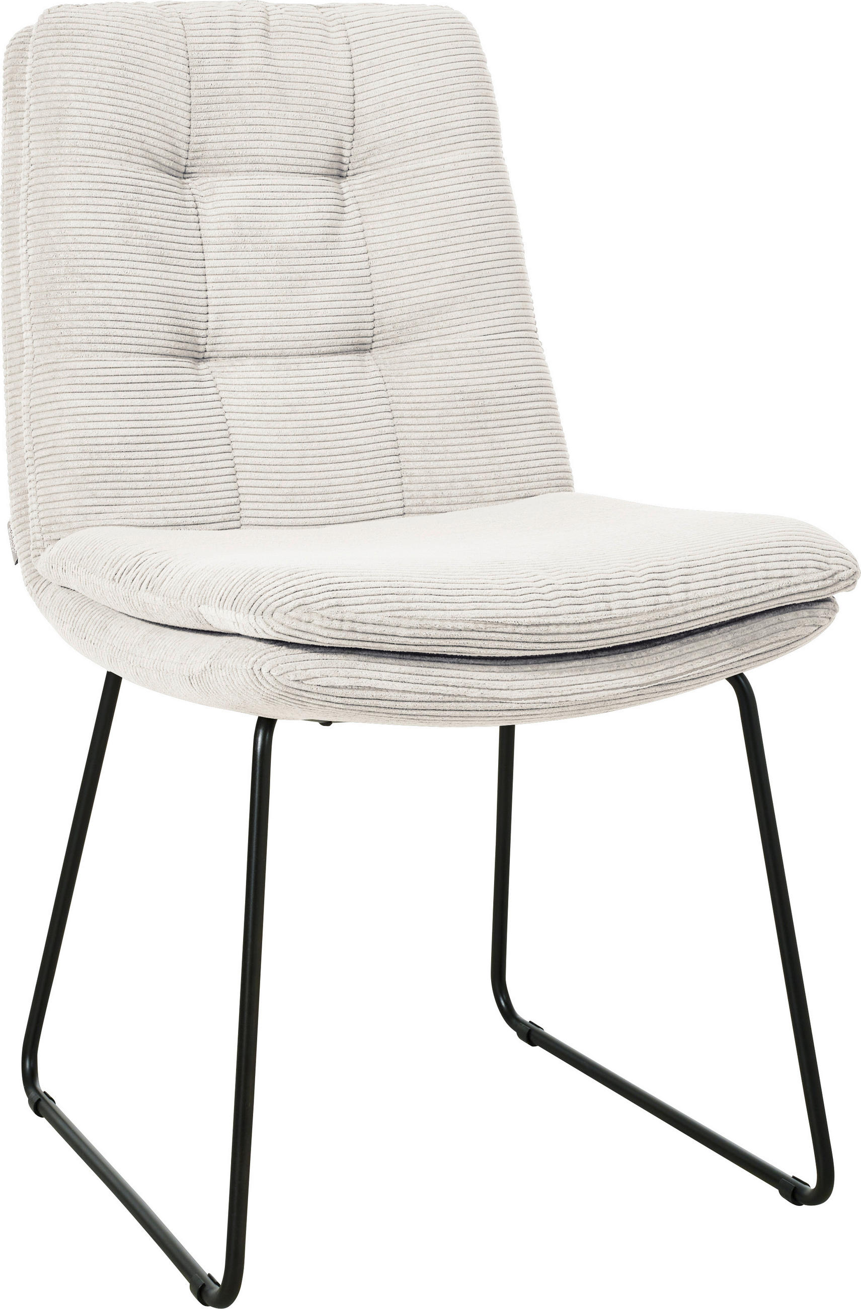 STUHL in Cord - Weiss/Schwarz, Design, Textil/Metall (49/90/68cm) - Johann Jakob