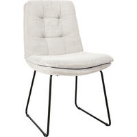 STUHL  in Cord  - Weiss/Schwarz, Design, Textil/Metall (49/90/68cm) - Johann Jakob