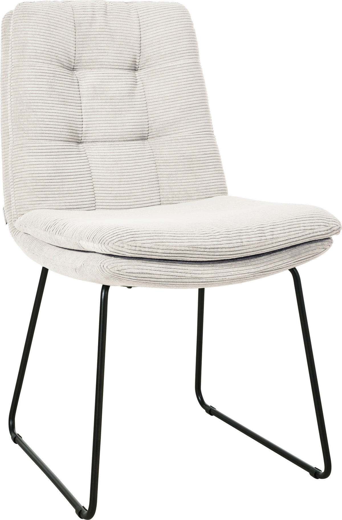 STUHL  in Cord  - Weiss/Schwarz, Design, Textil/Metall (49/90/68cm) - Johann Jakob
