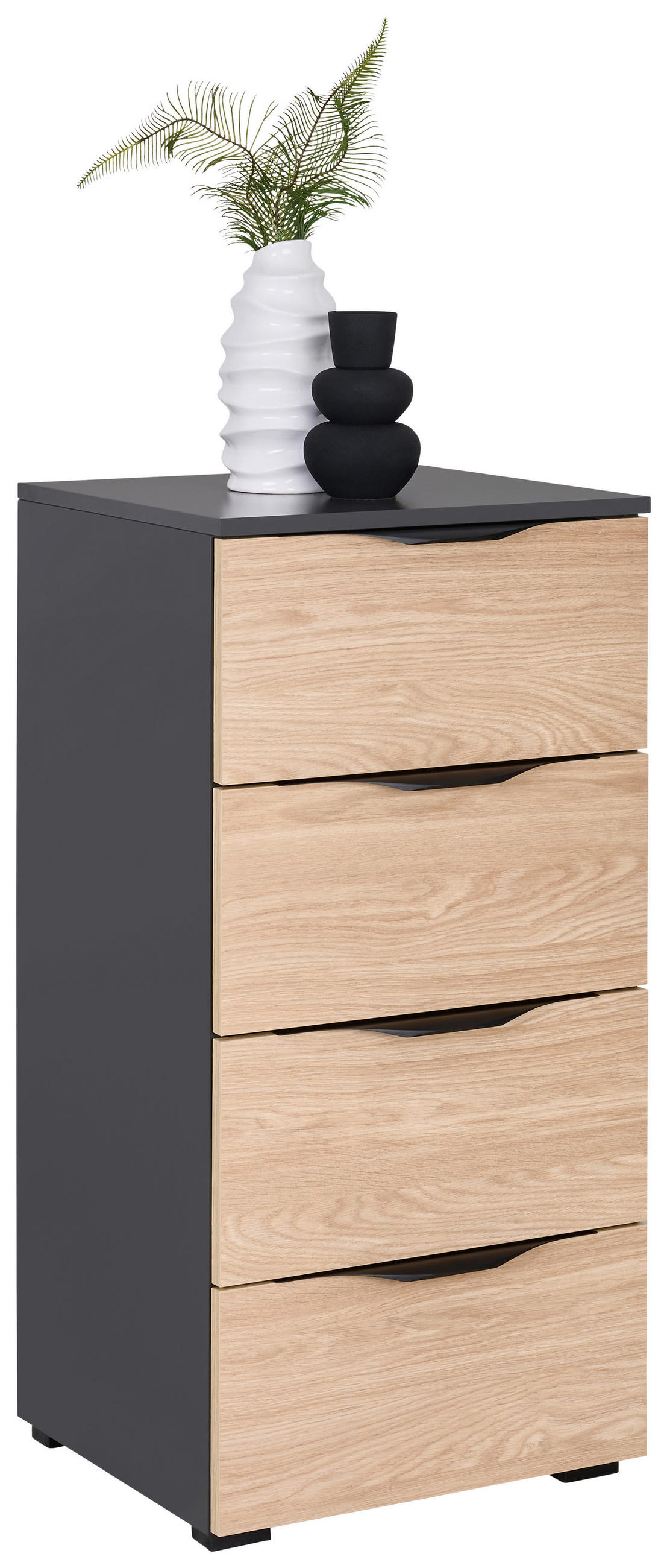 ETAJERĂ  46/90/40 cm antracit  - antracit/negru, Konventionell, plastic/material pe bază de lemn (46/90/40cm) - Hom`in
