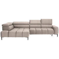 ECKSOFA in Webstoff Beige  216/300 cm  - Beige/Schwarz, Design, Textil/Metall (216/300cm) - Welnova
