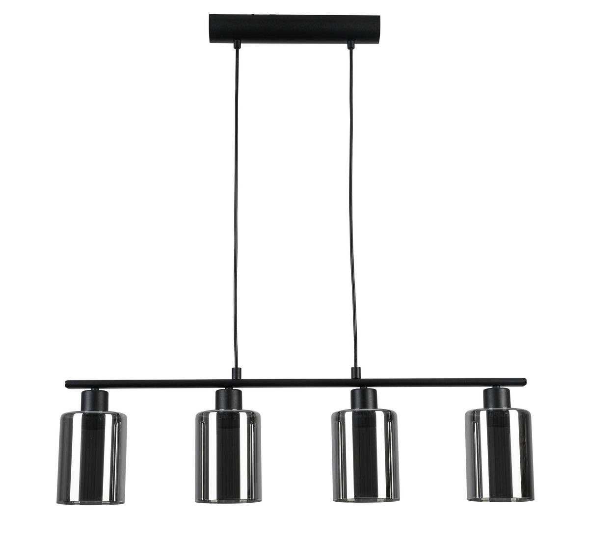 VISEČA SVETILKA     78/11/110 cm        4 x 25 W E27 - črna, Konvencionalno, kovina/umetna masa (78/11/110cm) - Novel