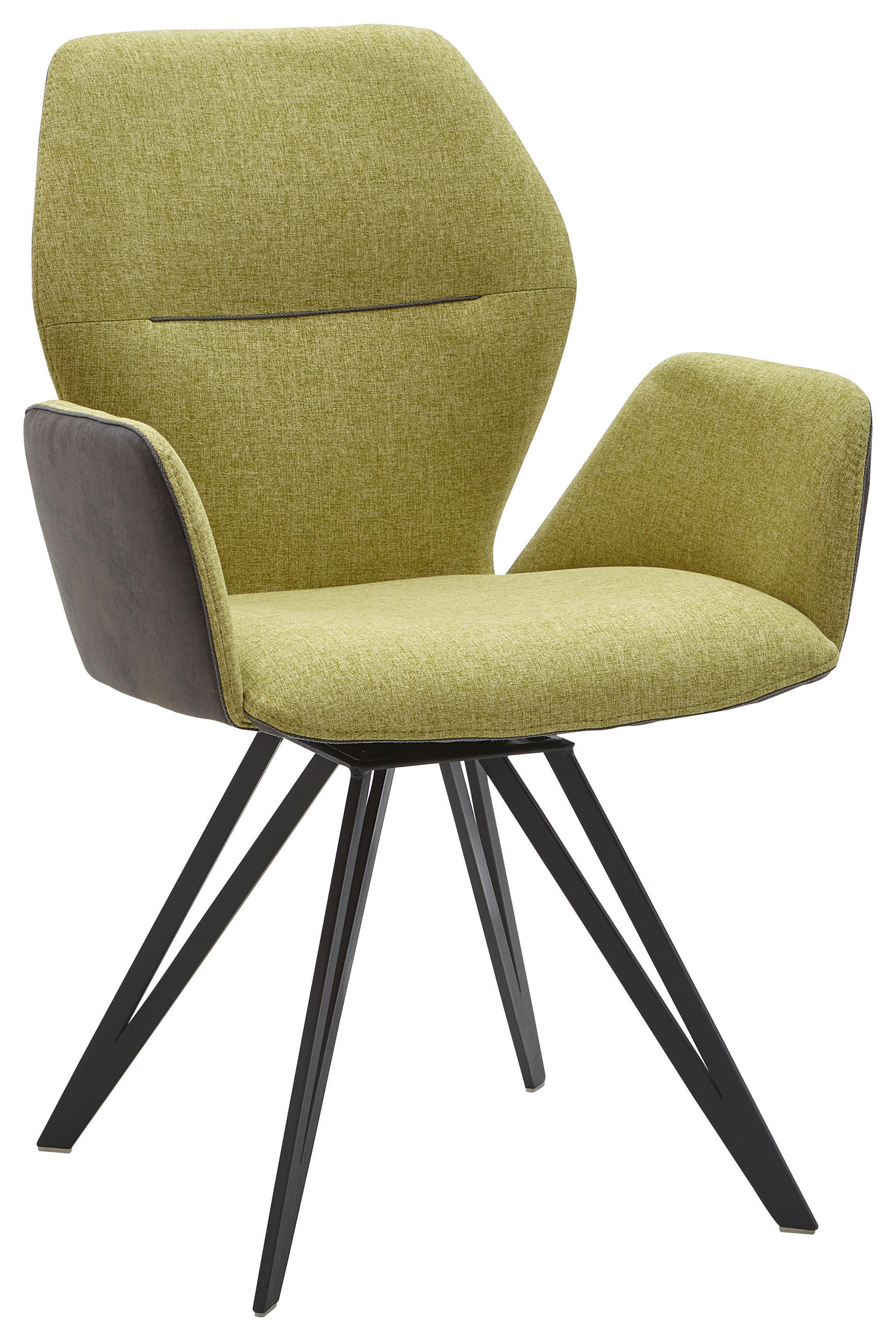 ARMLEHNSTUHL in Eisen Webstoff, Mikrofaser - Anthrazit/Schwarz, Design, Textil/Metall (62/91/59cm) - Valnatura