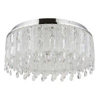 LED-DECKENLEUCHTE 58,5/26,5 cm   - Klar/Chromfarben, LIFESTYLE, Glas/Textil (58,5/26,5cm)
