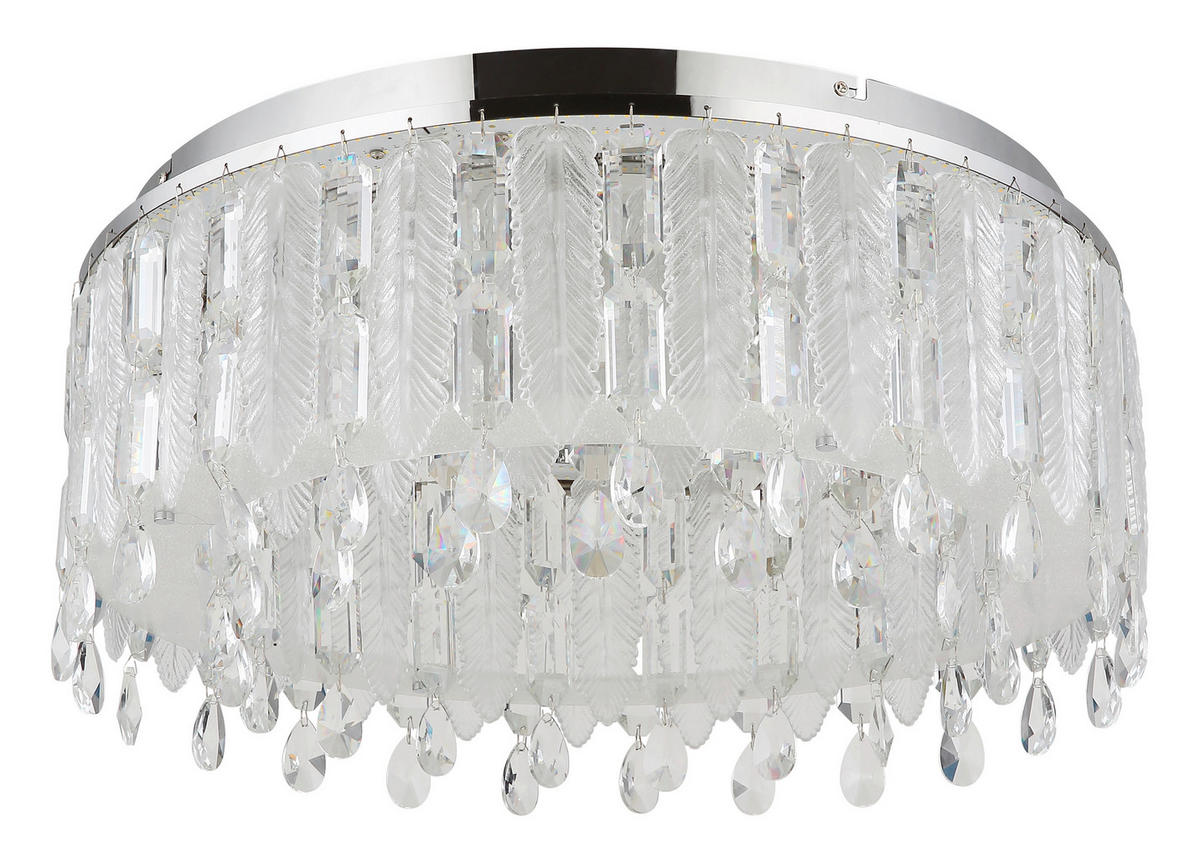 LED-DECKENLEUCHTE 58,5/26,5 cm   - Klar/Chromfarben, LIFESTYLE, Glas/Textil (58,5/26,5cm)