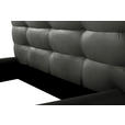 POLSTERBETT 180/200 cm,  in Dunkelgrau, gepolstertes Kopfteil,  - Dunkelgrau/Schwarz, Design, Leder/Metall (180/200cm) - Esposa