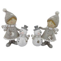 DEKOFIGUR KIND - Hellbraun/Grau, LIFESTYLE, Kunststoff (12/16,5/7cm) - X-Mas