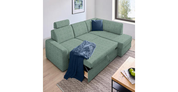 ECKSOFA in Webstoff Türkis  - Türkis/Schwarz, KONVENTIONELL, Kunststoff/Textil (224/165cm) - Xora