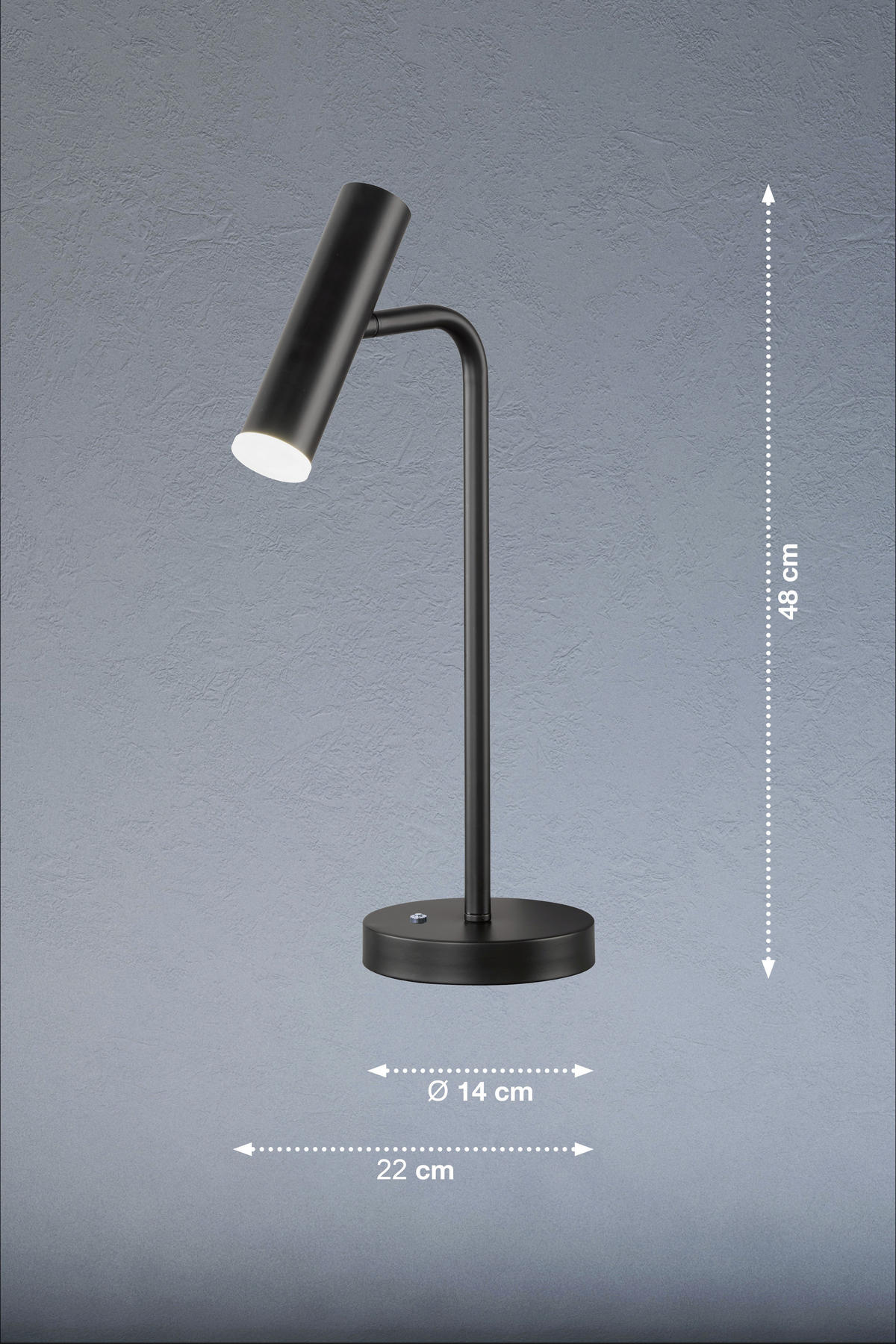 LED-TISCHLEUCHTE Stina 850299 14/48 cm   - Schwarz, Design, Metall (14/48cm) - Schöner Wohnen