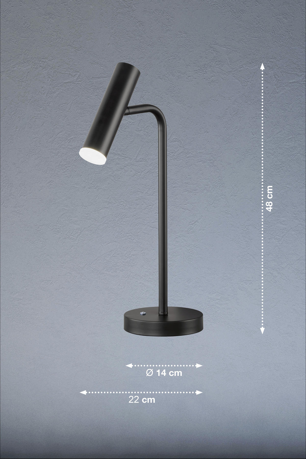 LED-TISCHLEUCHTE 14/48 cm   - Schwarz, Design, Metall (14/48cm) - Schöner Wohnen