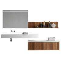 BADEZIMMER  in 140+80 cm  - Weiß/Braun, Design, Holzwerkstoff/Stein (140+80cm) - Emilio Belluti