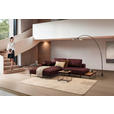 ECKSOFA  in Echtleder Bordeaux  201/304 cm  - Bordeaux/Schwarz, Design, Leder/Metall (201/304cm) - Belluti