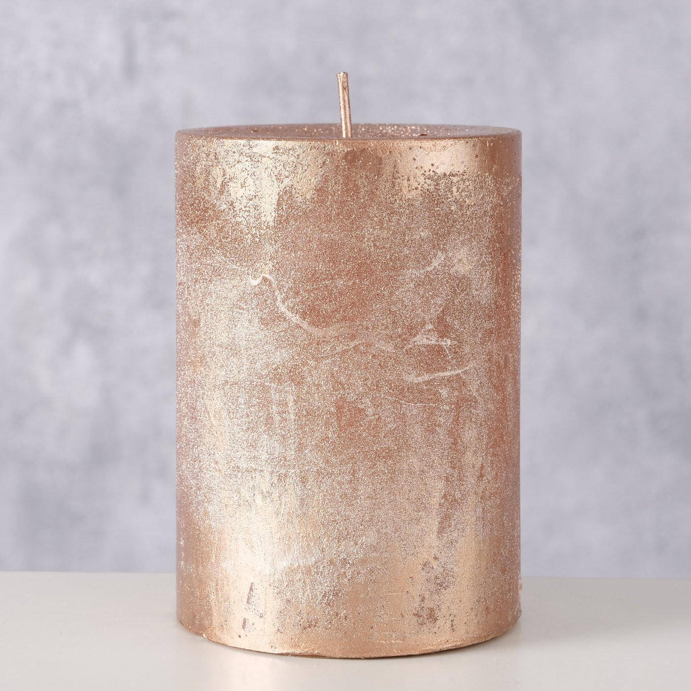 STUMPENKERZE 6,8/9,5 cm  - Roségold, KONVENTIONELL, Naturmaterialien/Paraffin (6,8/9,5cm)