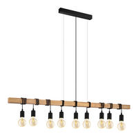 ZÁVĚSNÉ SVÍTIDLO, 150/10/110 cm  - černá, Lifestyle, kov/dřevo (150/10/110cm) - Eglo