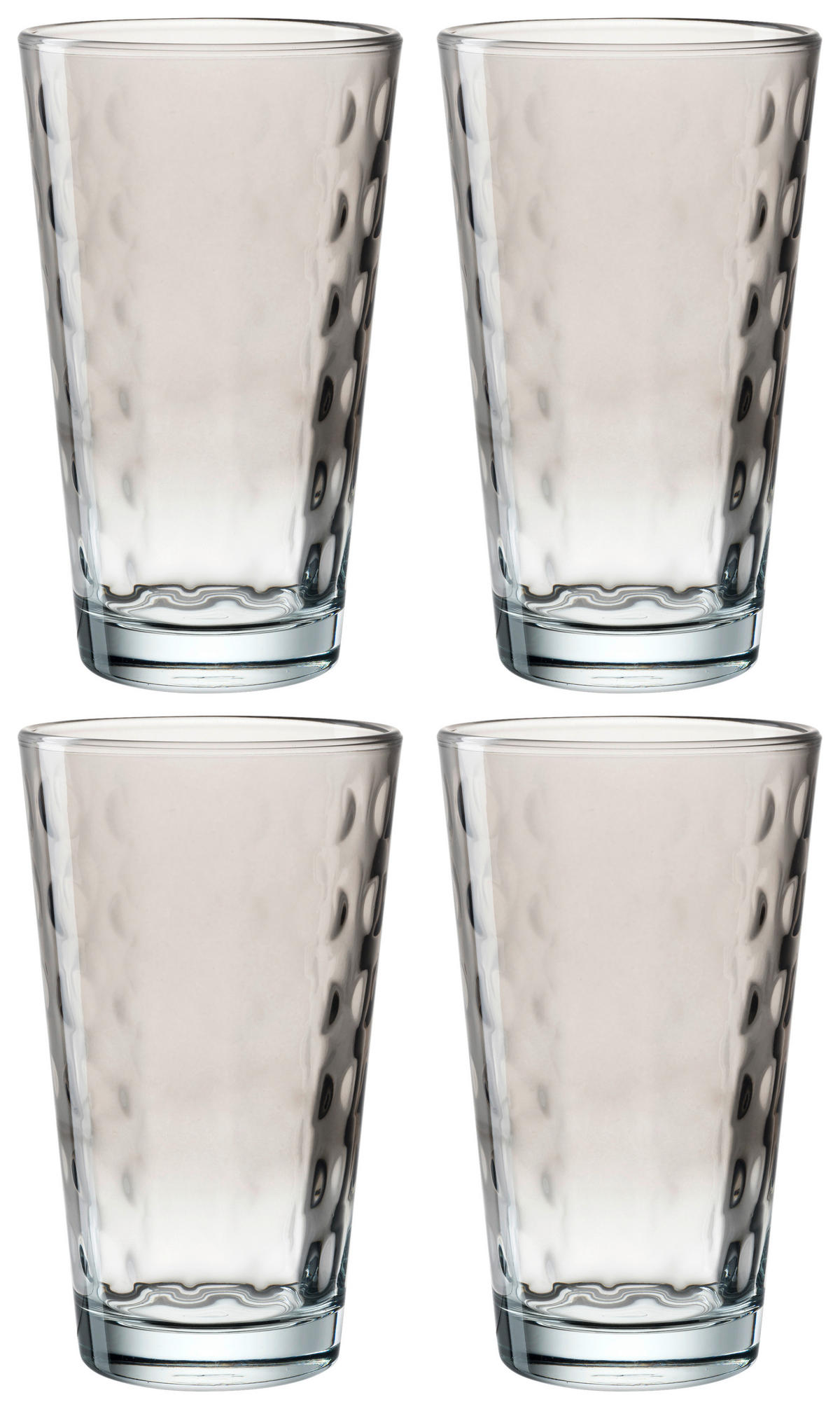 GLÄSERSET Optic 4-teilig  - Grau, Basics, Glas (9,20/15,50/9,20cm) - Leonardo
