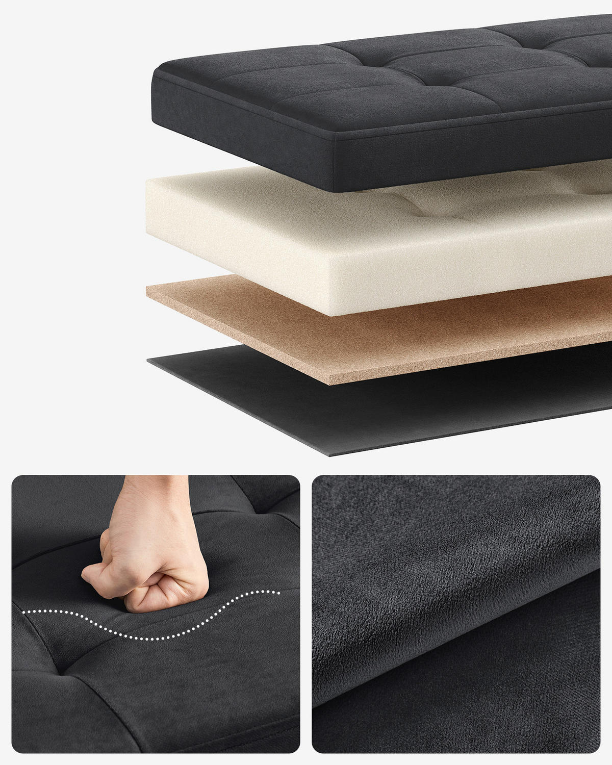 SITZBOX  - Schwarz, Basics, Textil (110/38/38cm)