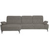 ECKSOFA in Flachgewebe, Chenille Hellbraun  - Hellbraun/Schwarz, Design, Textil/Metall (165/318cm) - Xora