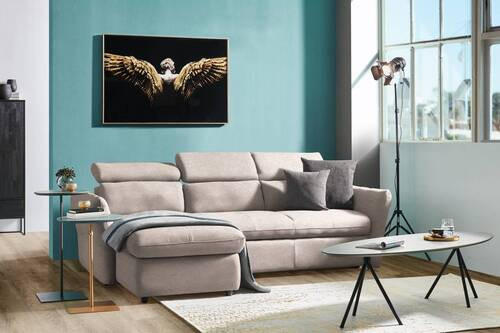 ECKSOFA in Mikrofaser Hellgrau  172/240 cm  - Hellgrau/Schwarz, Design, Kunststoff/Textil (172/240cm) - Stylife